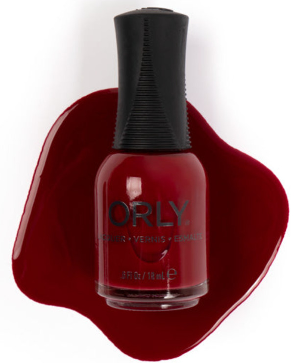 Nail polish swatch / manicure of shade Orly Red Flare