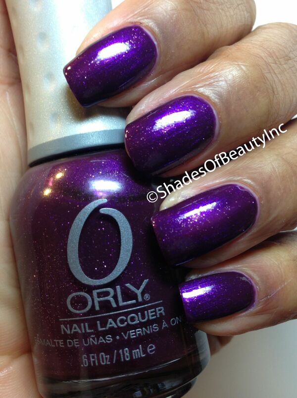 Nail polish swatch / manicure of shade Orly Velvet Rope