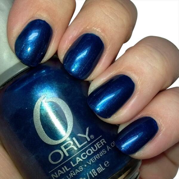 Nail polish swatch / manicure of shade Orly Witch's Blue