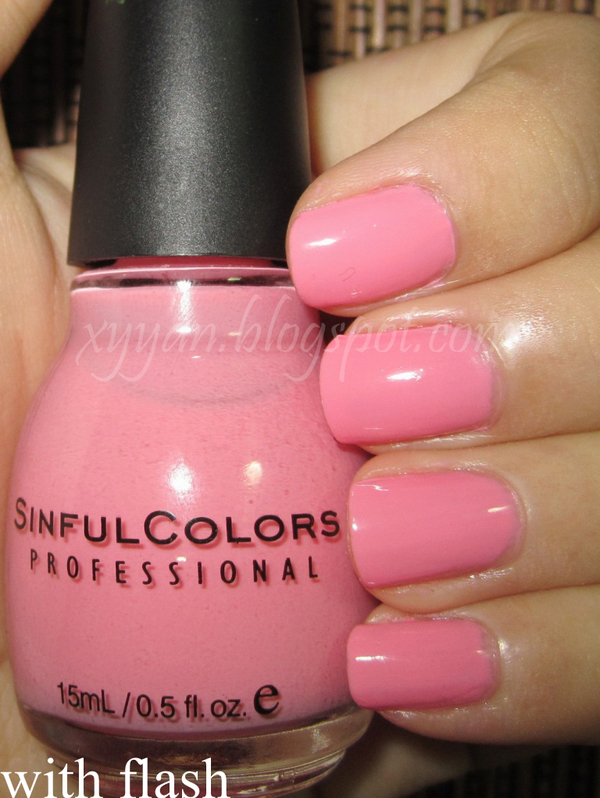 Nail polish swatch / manicure of shade Sinful Colors Beautiful Girl