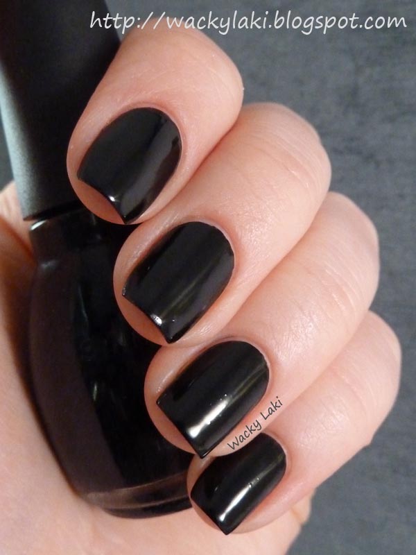 Nail polish swatch / manicure of shade Sinful Colors Black on Black