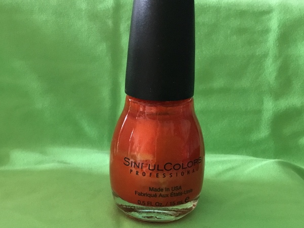 Nail polish swatch / manicure of shade Sinful Colors Courtney Orange