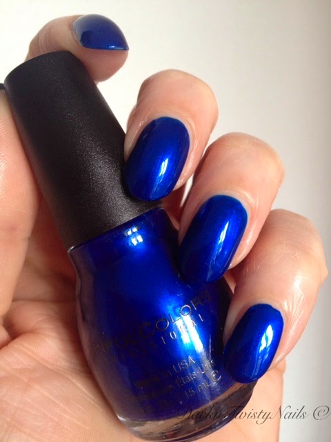 Nail polish swatch / manicure of shade Sinful Colors Midnight Blue