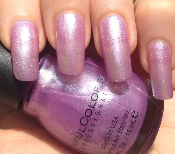 Nail polish swatch / manicure of shade Sinful Colors Purple Diamond