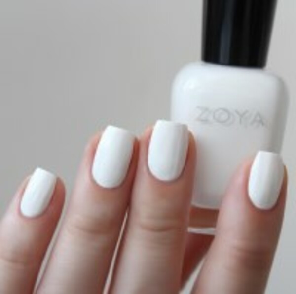 Nail polish swatch / manicure of shade Zoya Snow White