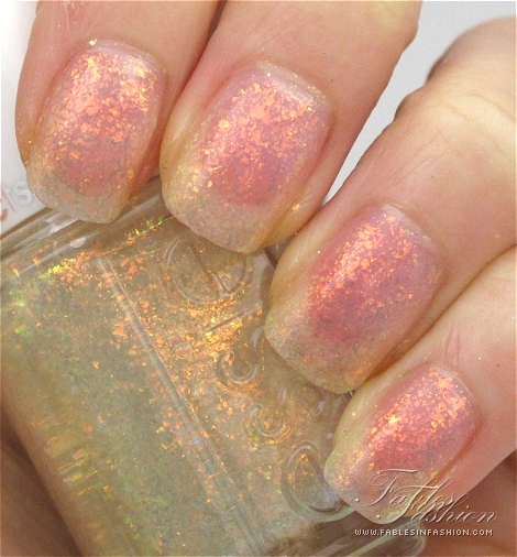 Nail polish swatch / manicure of shade essie Shine of the Times