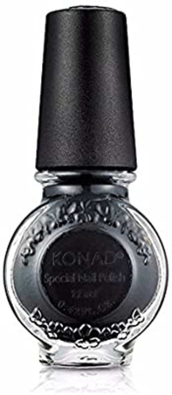 Nail polish swatch / manicure of shade Konad Black Stamping Polish
