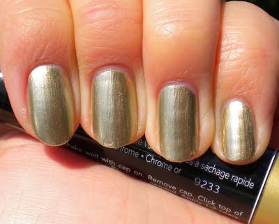 Nail polish swatch / manicure of shade Sally Hansen Gold Chrome