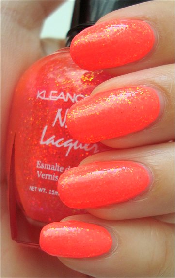 Nail polish swatch / manicure of shade Kleancolor Chunky Holo Candy