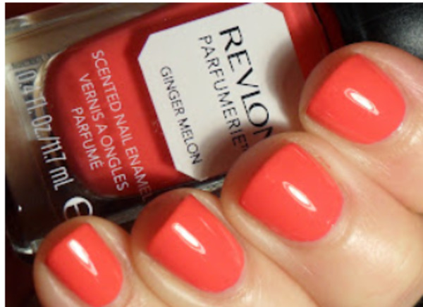 Nail polish swatch / manicure of shade Revlon Ginger Melon