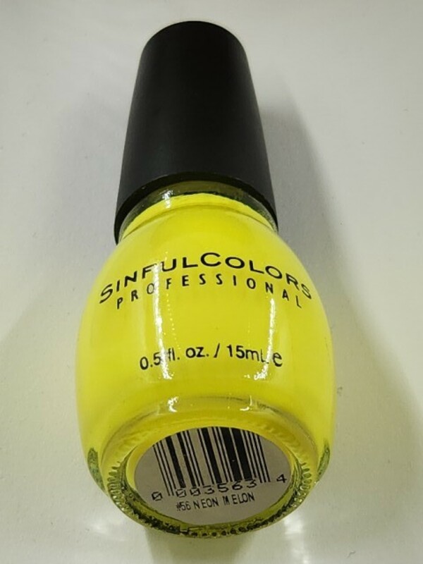 Nail polish swatch / manicure of shade Sinful Colors Neon Melon