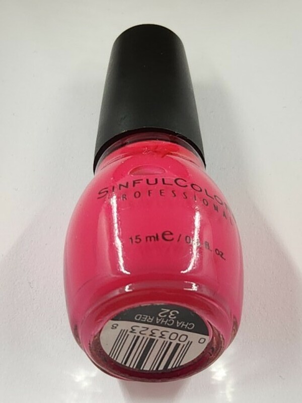 Nail polish swatch / manicure of shade Sinful Colors Cha Cha Red