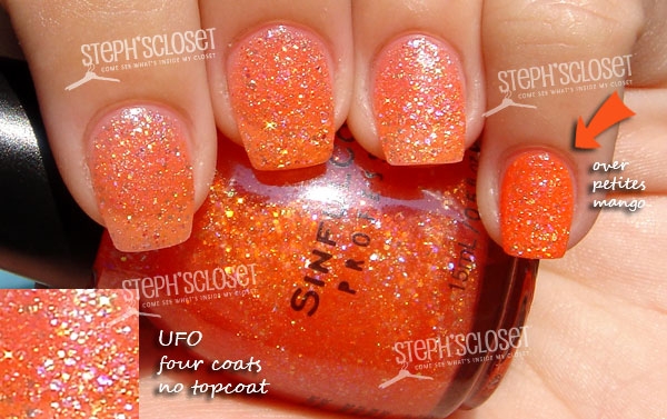 Nail polish swatch / manicure of shade Sinful Colors UFO