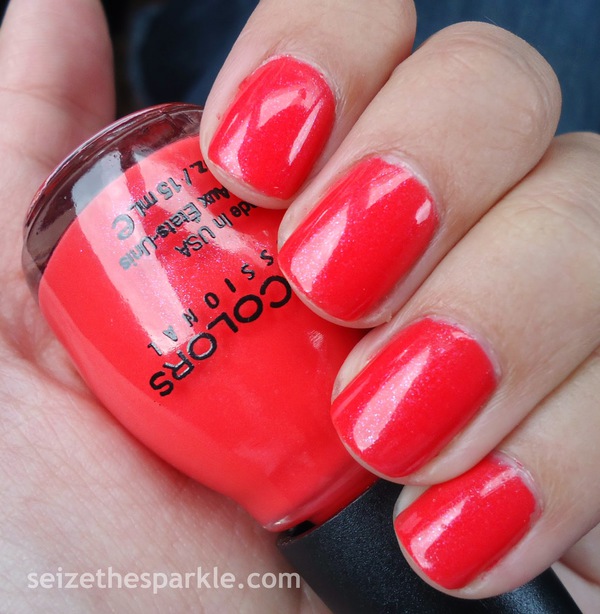 Nail polish swatch / manicure of shade Sinful Colors Coral Riff
