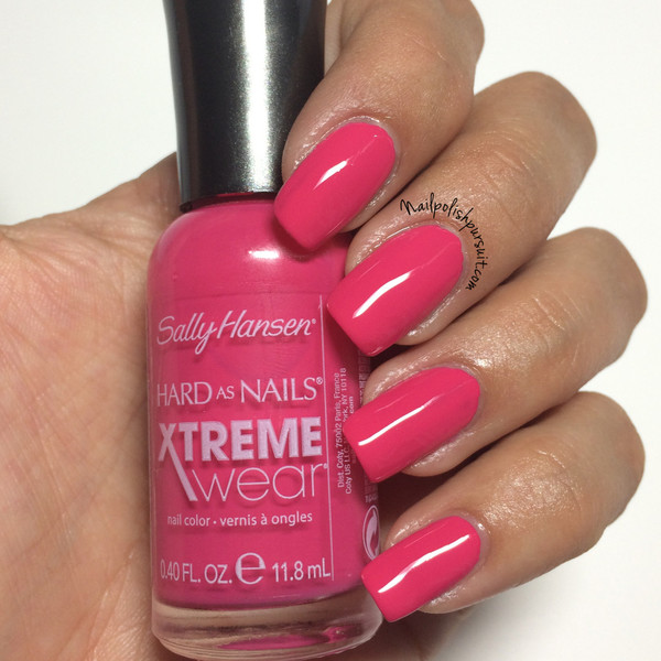 Nail polish swatch / manicure of shade Sally Hansen Fuchsia Power