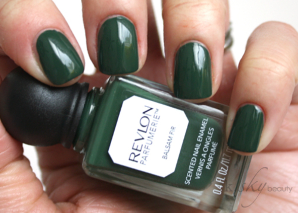 Nail polish swatch / manicure of shade Revlon Balsam Fir
