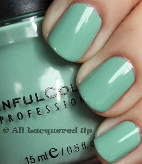 Nail polish swatch / manicure of shade Sinful Colors Open Seas