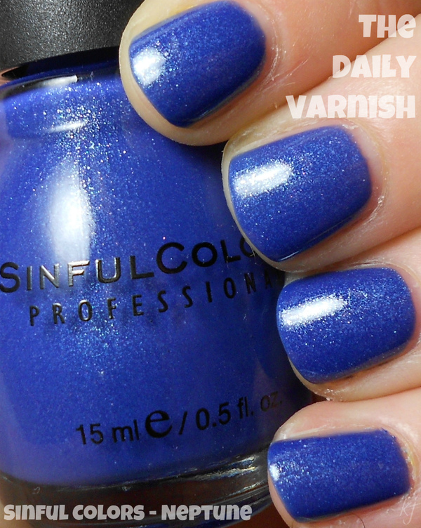 Nail polish swatch / manicure of shade Sinful Colors Neptune