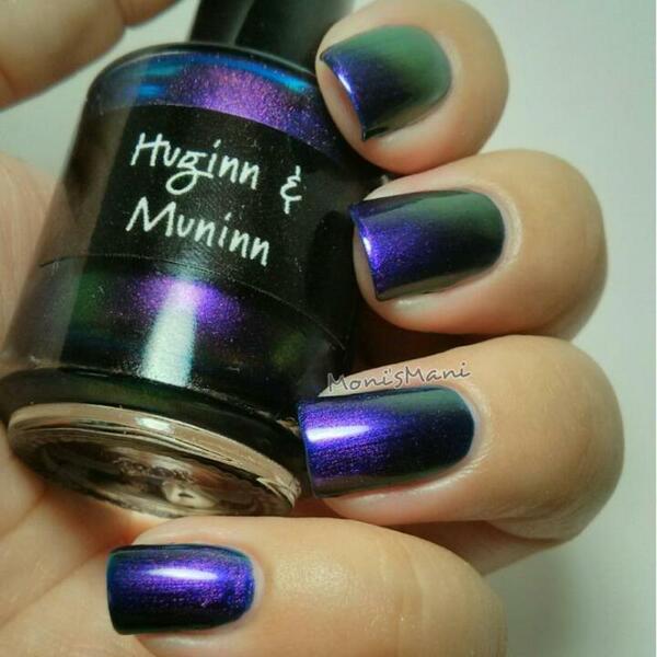 Nail polish swatch / manicure of shade CrowsToes Huginn and Muninn