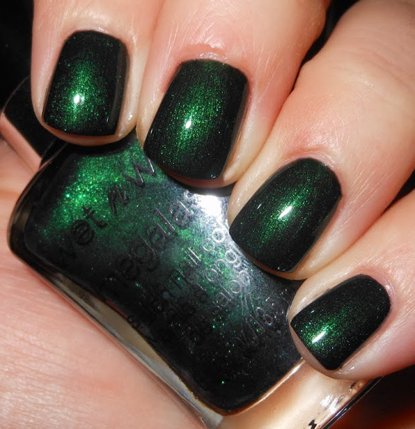 Nail polish swatch / manicure of shade wet n wild Poison Ivy