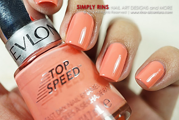 Nail polish swatch / manicure of shade Revlon Peachy