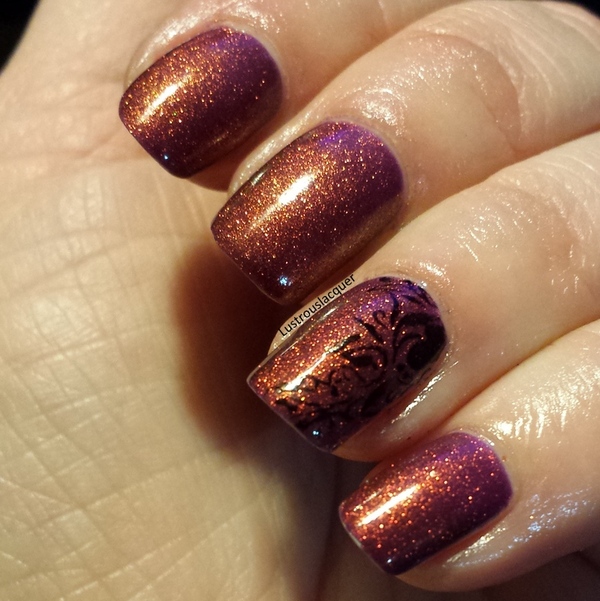 Nail polish swatch / manicure of shade Ninja Polish Divinity