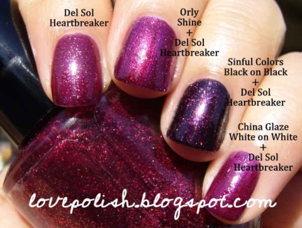 Nail polish swatch / manicure of shade Del Sol Heartbreaker