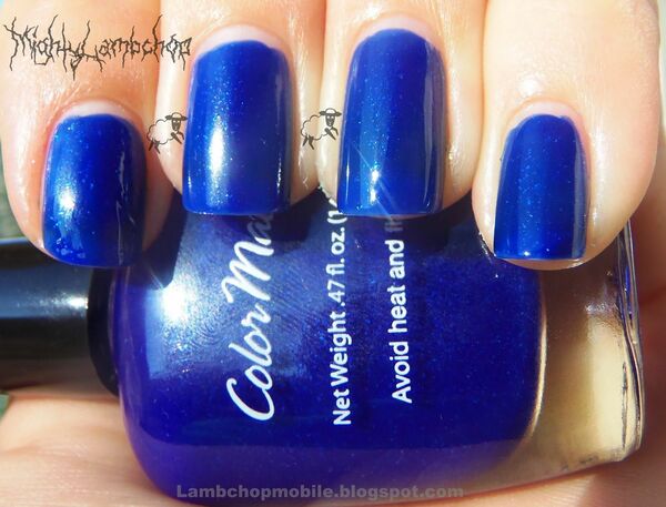 Nail polish swatch / manicure of shade Color Mates Blue Thunder