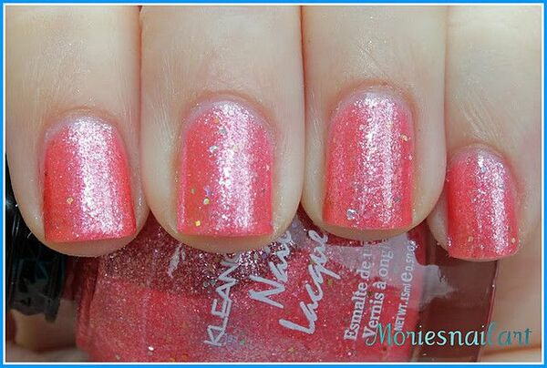 Nail polish swatch / manicure of shade Kleancolor Pink Dahlia Twinkle