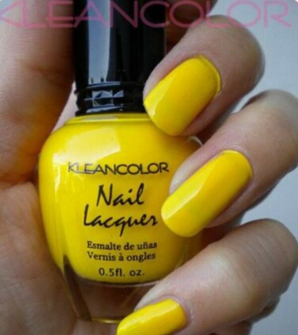 Nail polish swatch / manicure of shade Kleancolor Neon Yellow