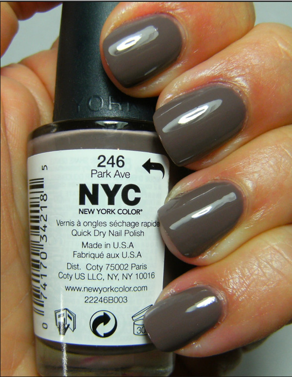 Nail polish swatch / manicure of shade NYC Park Ave