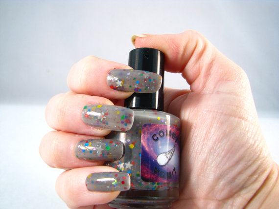Nail polish swatch / manicure of shade Comet Vomit Deep Space Nyan
