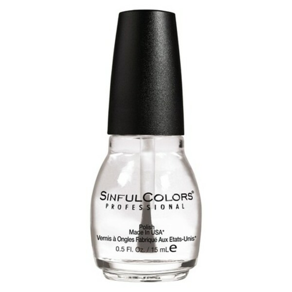 Nail polish swatch / manicure of shade Sinful Colors Clear Coat