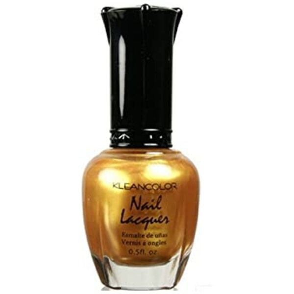 Nail polish swatch / manicure of shade Kleancolor Gold Bright