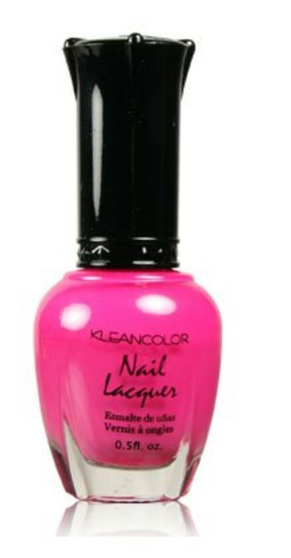 Nail polish swatch / manicure of shade Kleancolor Neon Pink