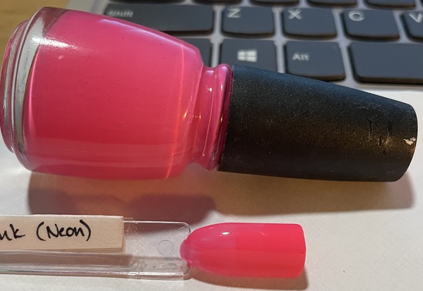 Nail polish swatch / manicure of shade China Glaze Shocking Pink Neon