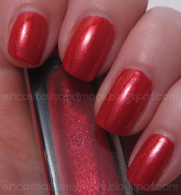 Nail polish swatch / manicure of shade Julep Scarlett