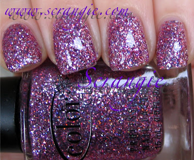 Nail polish swatch / manicure of shade Color Club Candy Cane