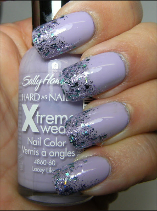 Nail polish swatch / manicure of shade Sally Hansen Lacey Lilac