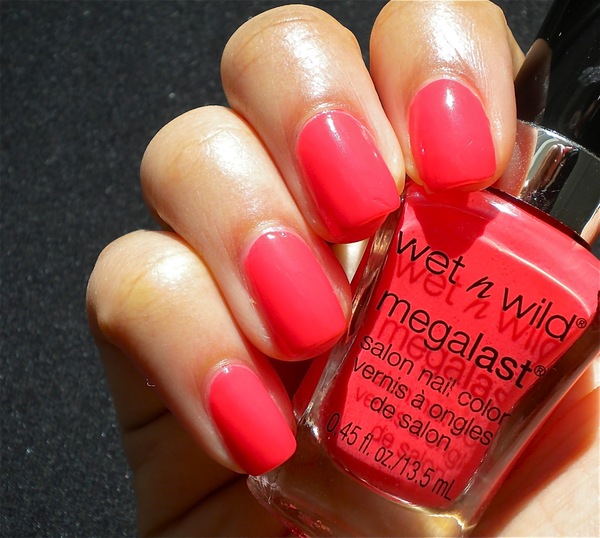 Nail polish swatch / manicure of shade wet n wild Heatwave