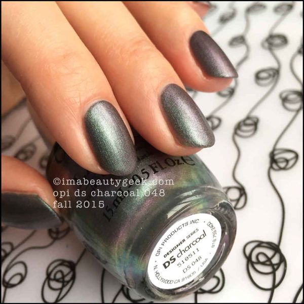 Nail polish swatch / manicure of shade OPI DS Charcoal
