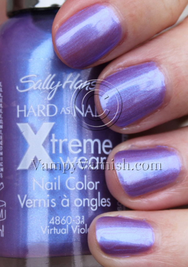Nail polish swatch / manicure of shade Sally Hansen Virtual Violet