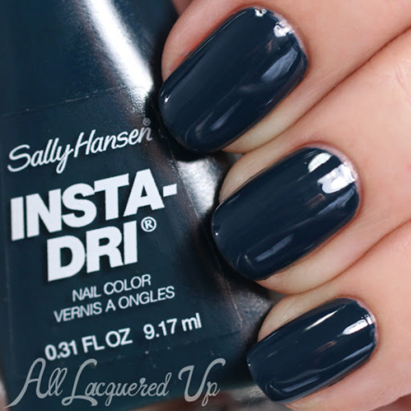 Nail polish swatch / manicure of shade Sally Hansen Navy Fleet