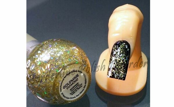 Nail polish swatch / manicure of shade Bath and Body Works Goldmine