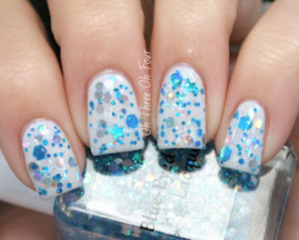 Nail polish swatch / manicure of shade Blue-Eyed Girl Lacquer Electric Icicle