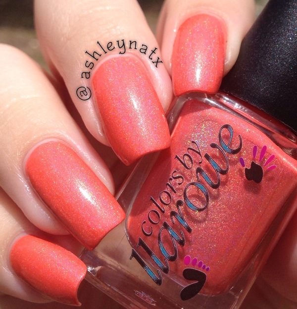Nail polish swatch / manicure of shade Colors by Llarowe Nice Melons