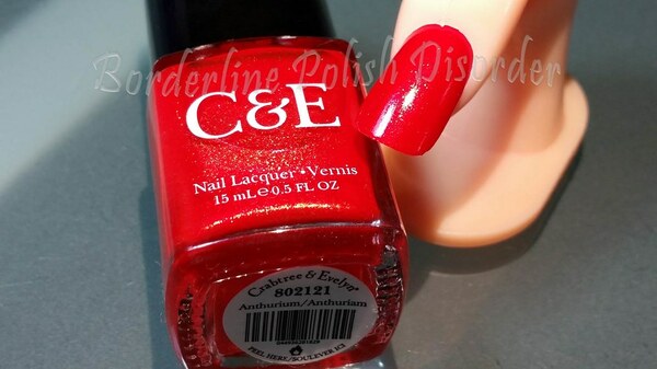 Nail polish swatch / manicure of shade Crabtree and Evelyn Anthurium