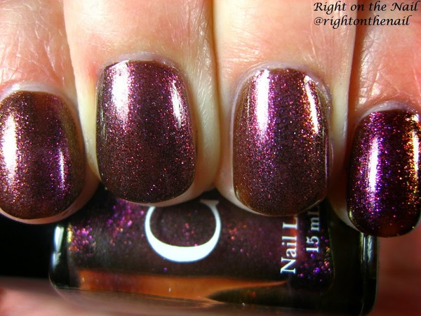 Nail polish swatch / manicure of shade Crabtree and Evelyn Black Tulip