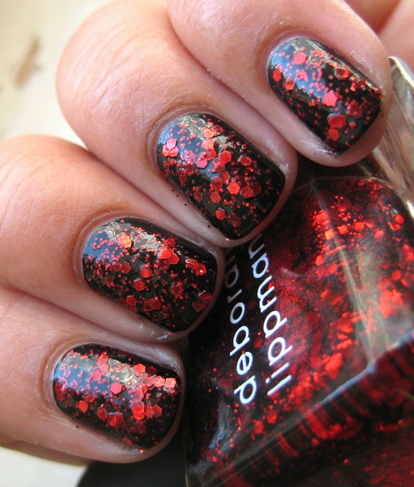 Nail polish swatch / manicure of shade Deborah Lippmann Ruby Red Slippers