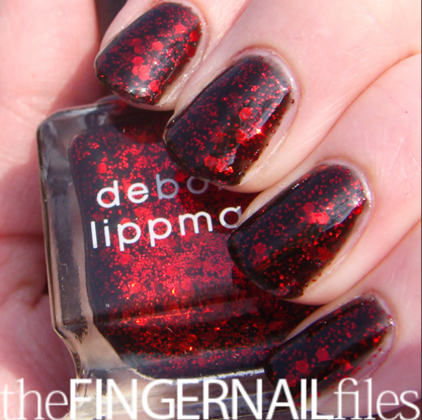Nail polish swatch / manicure of shade Deborah Lippmann Ruby Red Slippers